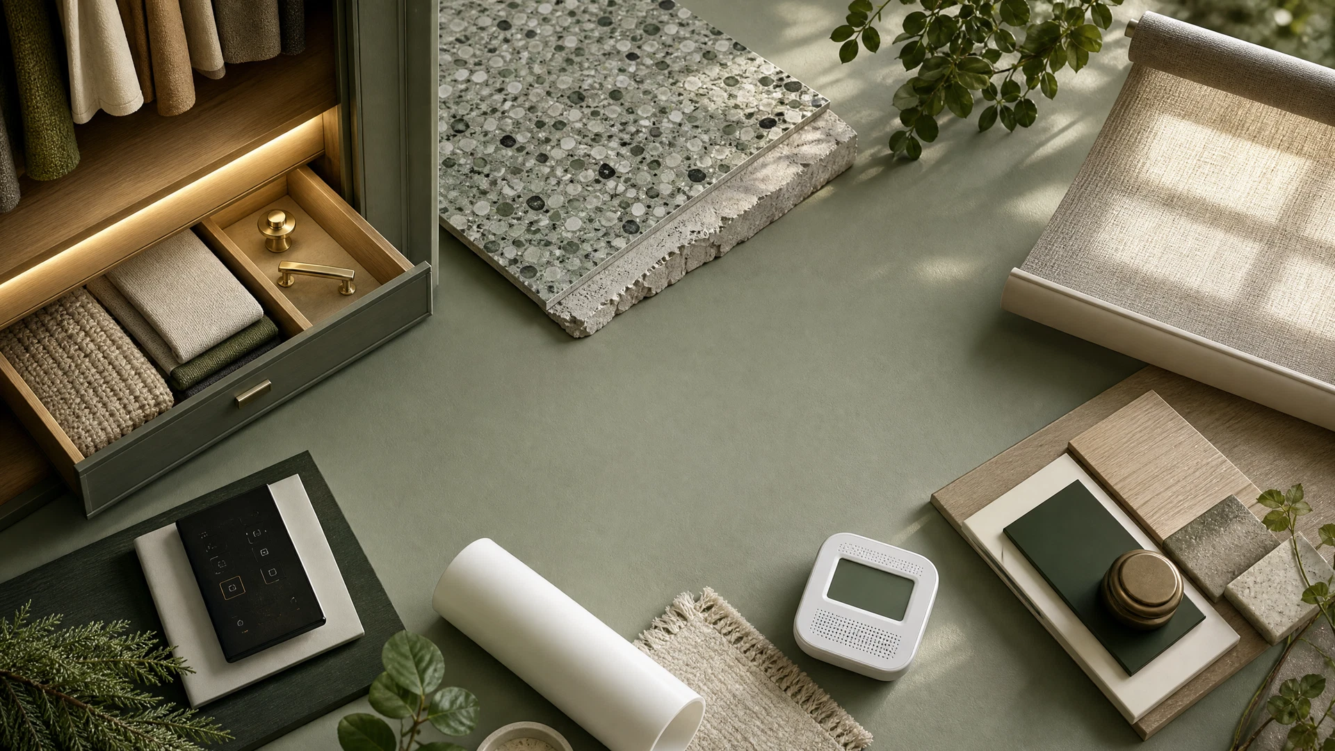 Original concept photograph connecting several whole-home service materials